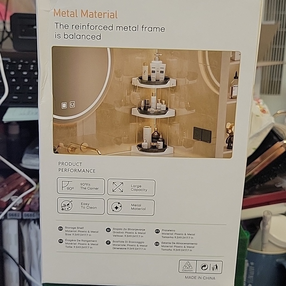 Corner Rotating Storage Rack 3-Tier SQ-3482 New In Box - Picture 2 of 5